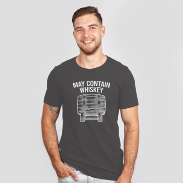 may contain whiskey barrel dark gray shirt